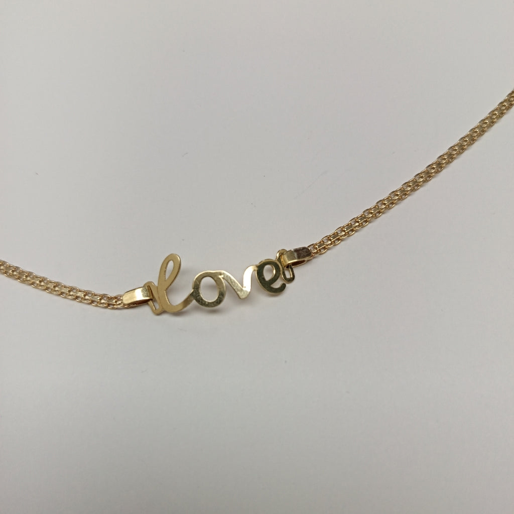 PULSERA ESCLAVA GRABADA LOVE 10K 18 CM 2.7 GR (NUEVO)