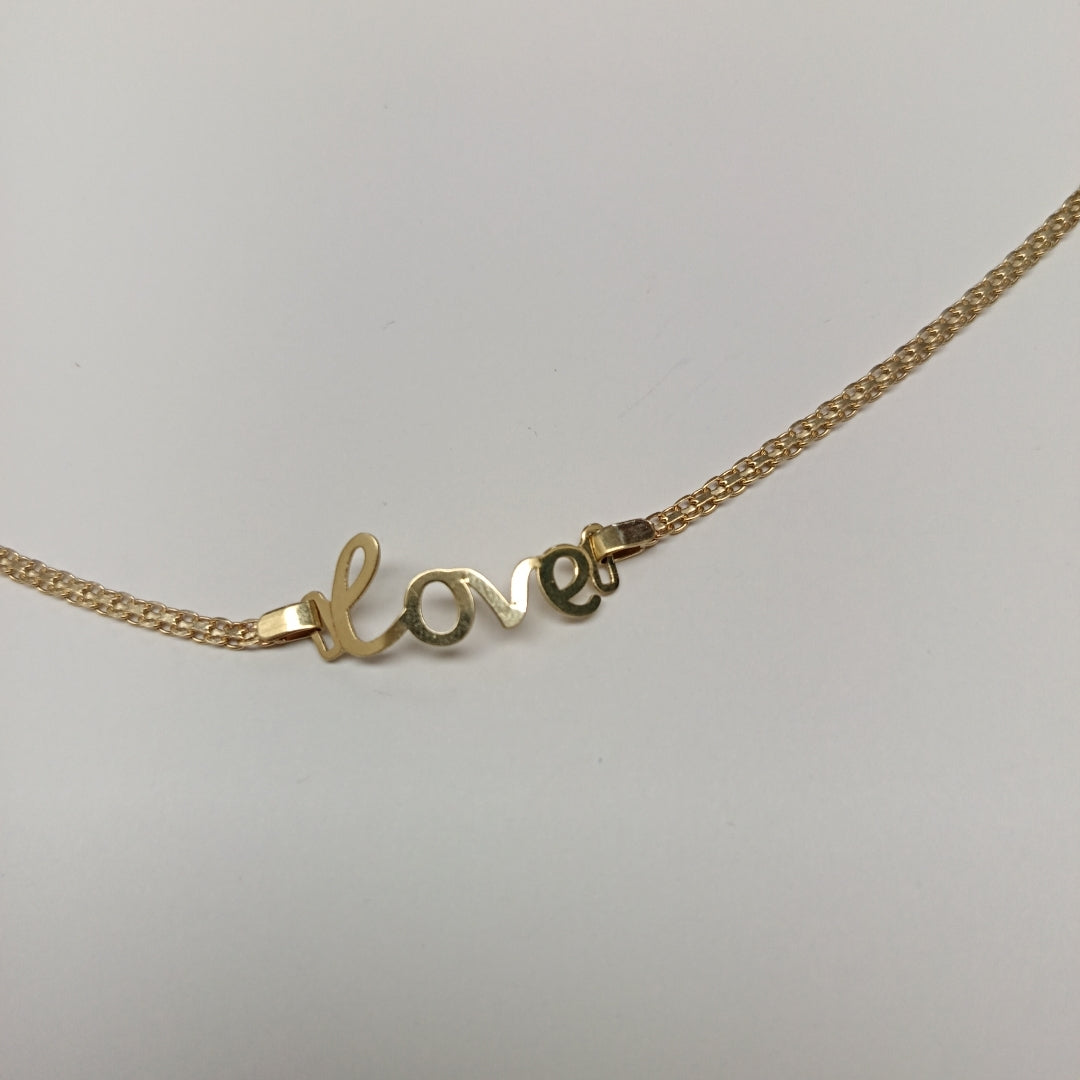 PULSERA ESCLAVA GRABADA LOVE 10K 18 CM 2.7 GR (NUEVO)
