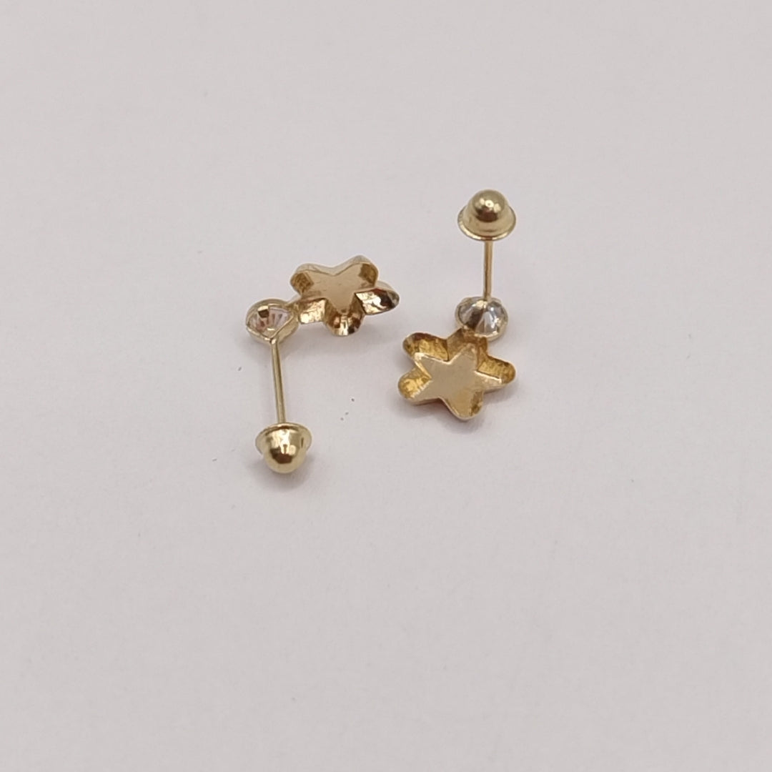 BROQUELES BROQUEL FIG ESTRELLA C CIRCONIA 14K 0.2603 GR (NUEVO)