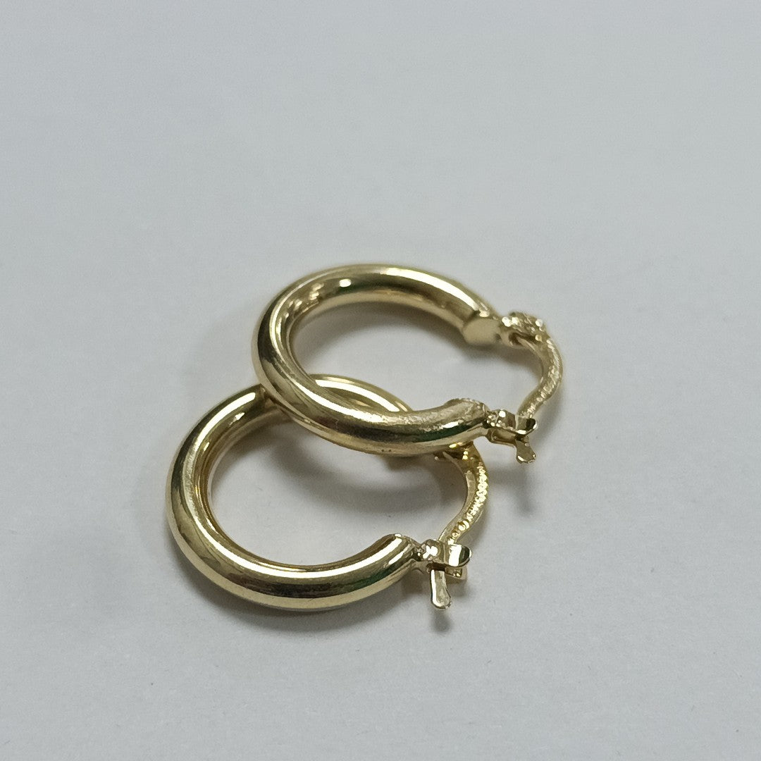 ARETES TEJIDO ARRACADAS LISAS 14K 1.6 GR (NUEVO)