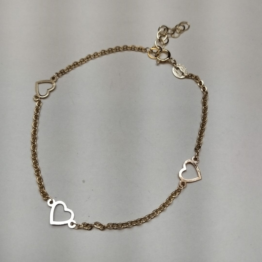 PULSERA ESPECIAL CON CORAZONES 10K 18 CM 1.2 GR (NUEVO)
