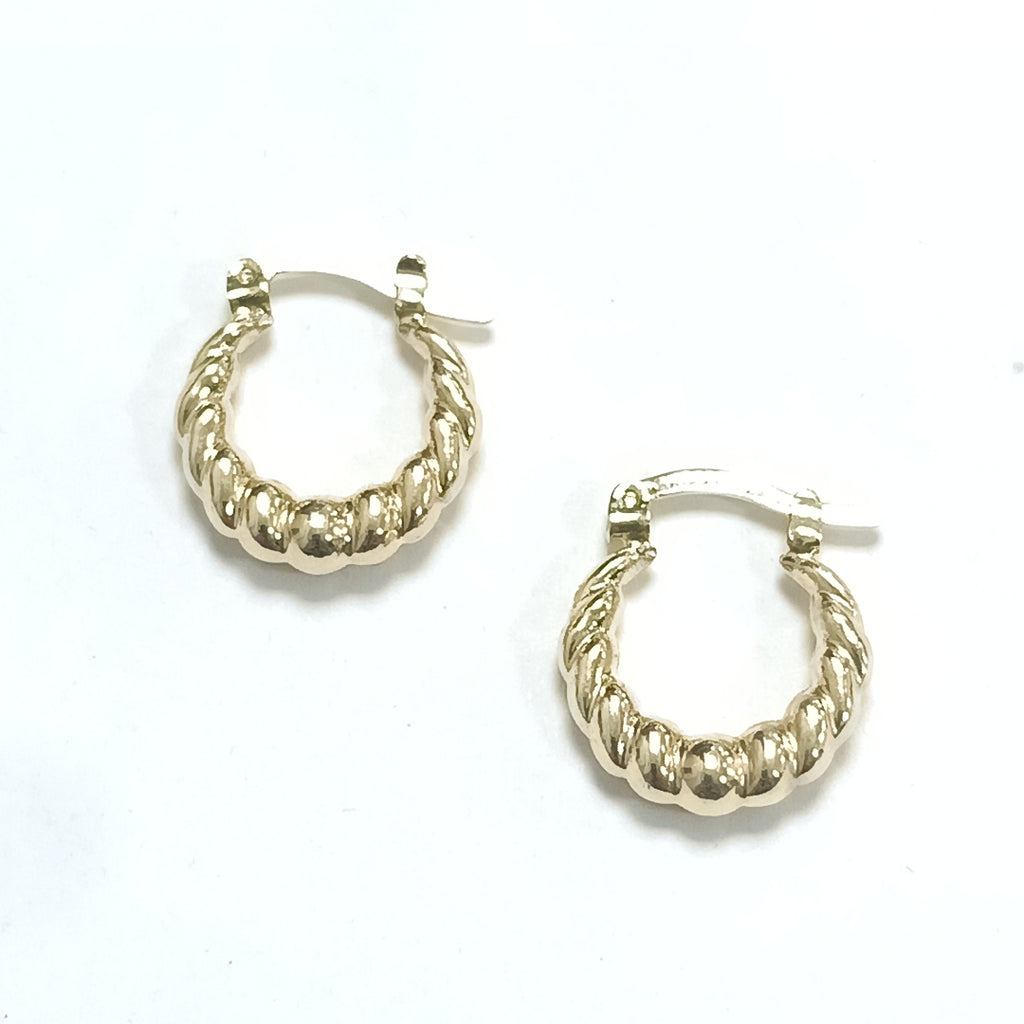 ARETES ARRACADAS TZL HUECAS 14K 1.5 GR (NUEVO)