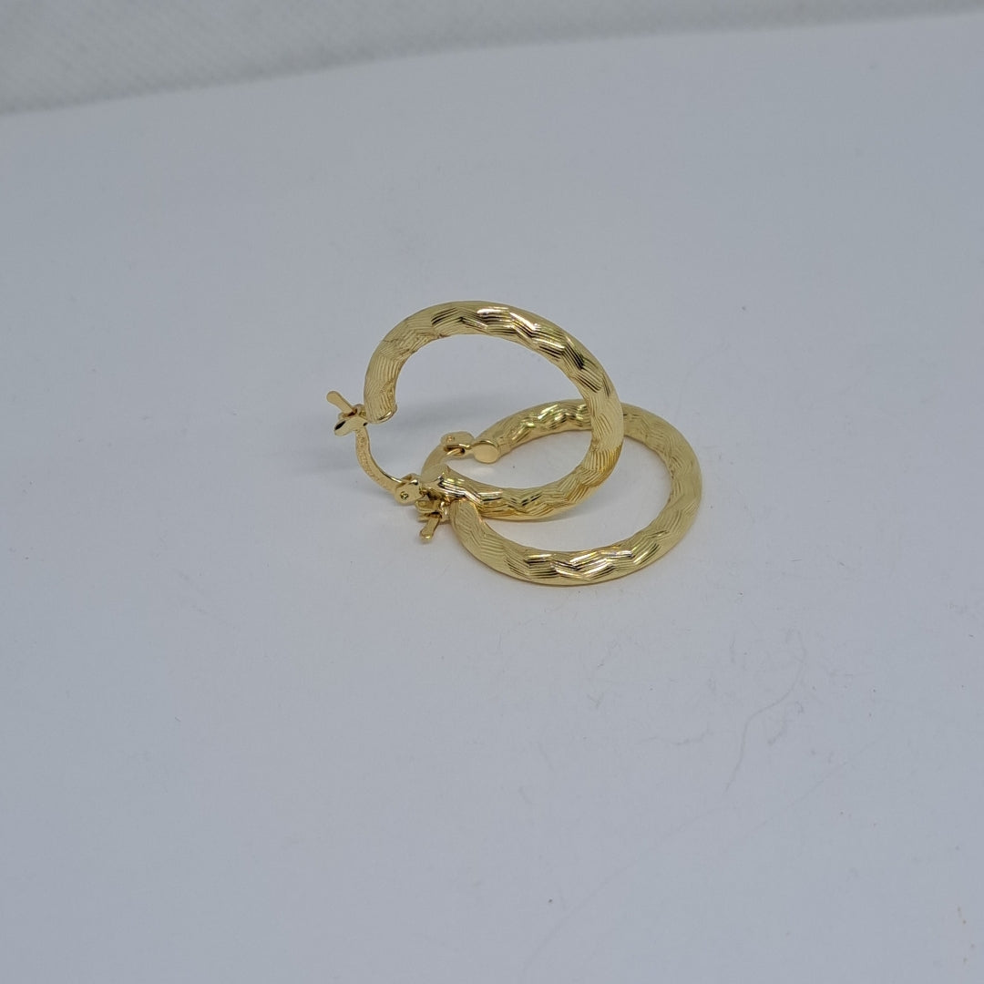 ARETES TEJIDO ARRACADA LABRADA 14K 2.7 GR (NUEVO)