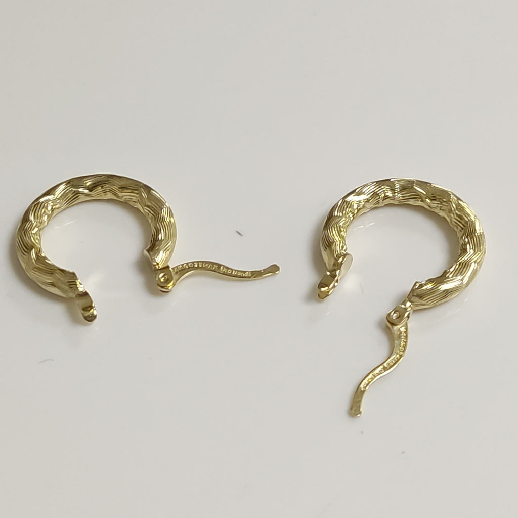 ARETES TEJIDO ARRACADAS ASTRIADAS 14K 2 GR (NUEVO)
