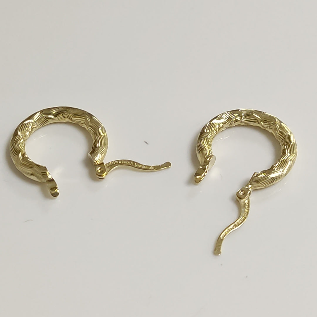 ARETES TEJIDO ARRACADAS ASTRIADAS 14K 2 GR (NUEVO)
