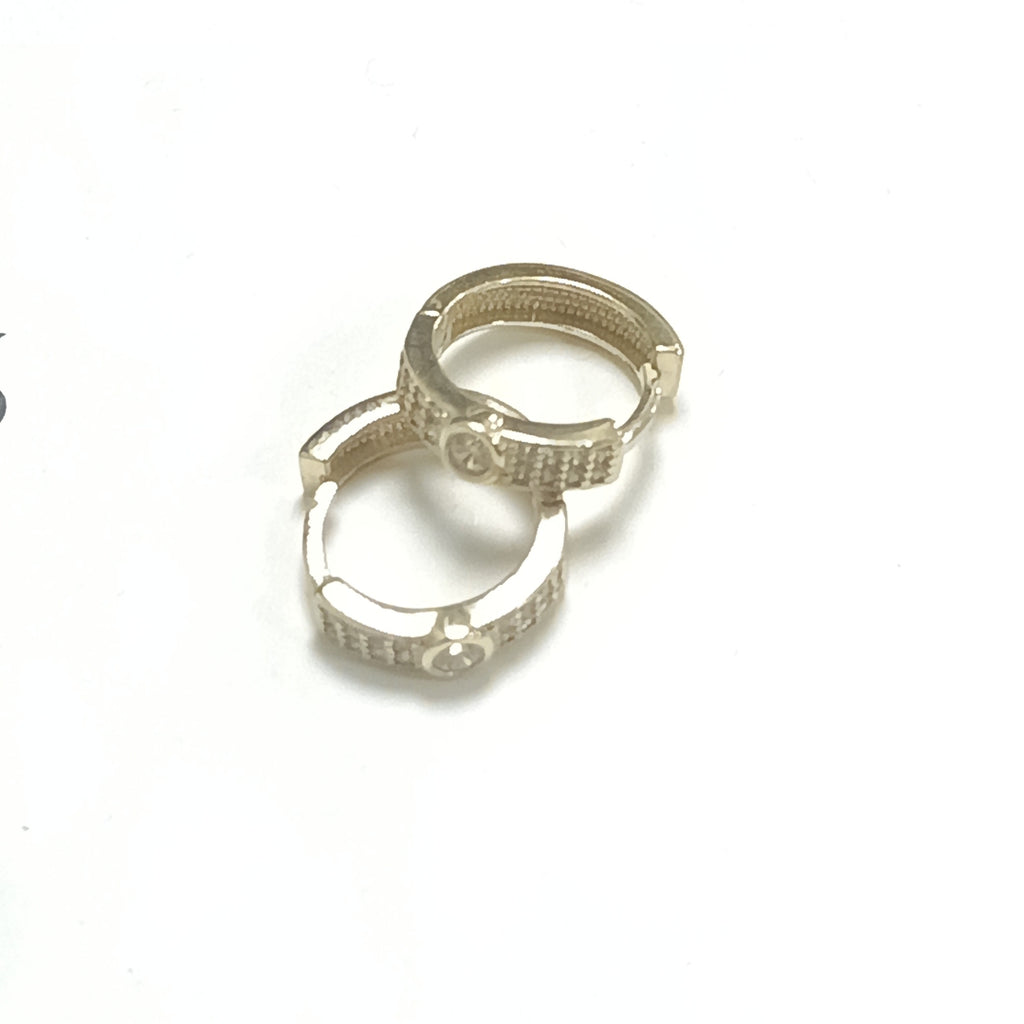 ARETES ARRACADAS C CIRCONIAS 10K 2.6 GR (NUEVO)