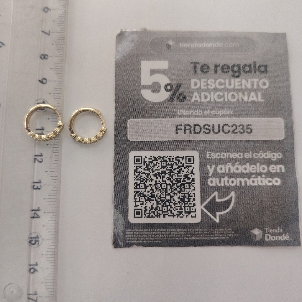 ARETES ARRACADA C CIRCONIAS 14K 2 GR (NUEVO)