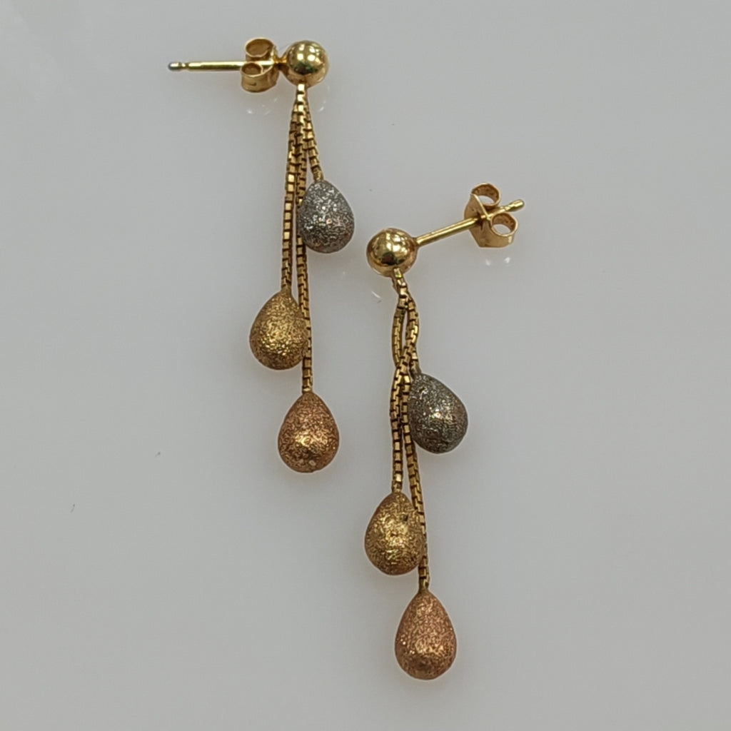 ARETES PAR ORO,ORO COMBINADO 14 K 2,90 GRMS (SEMINUEVO)