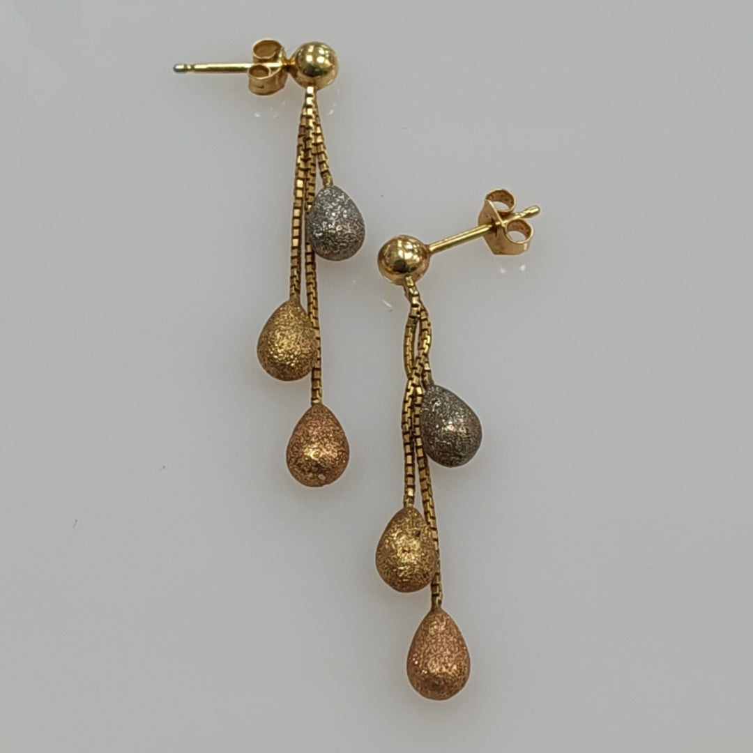 ARETES PAR ORO,ORO COMBINADO 14 K 2,90 GRMS (SEMINUEVO)