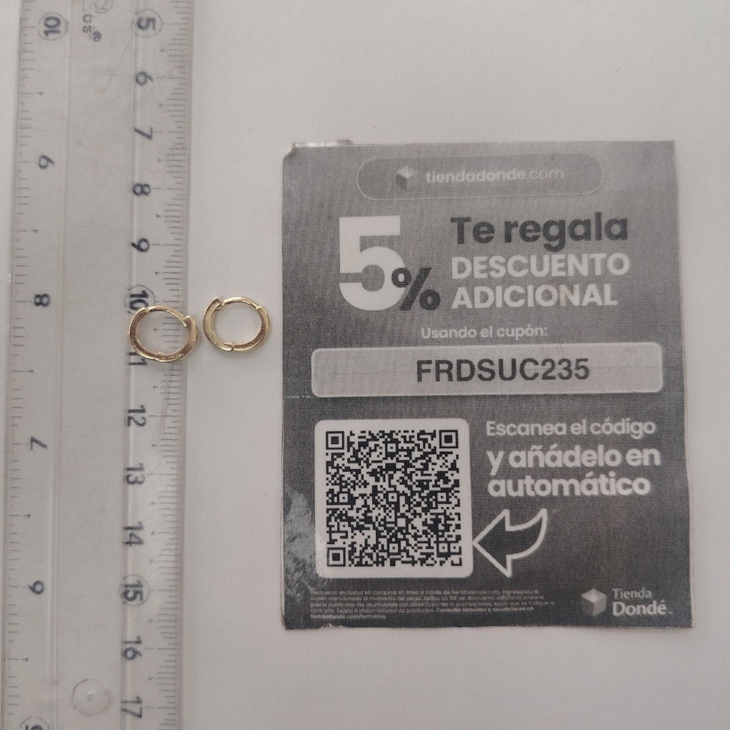 ARETES HUGGIE 14K 1.3 GR (NUEVO)