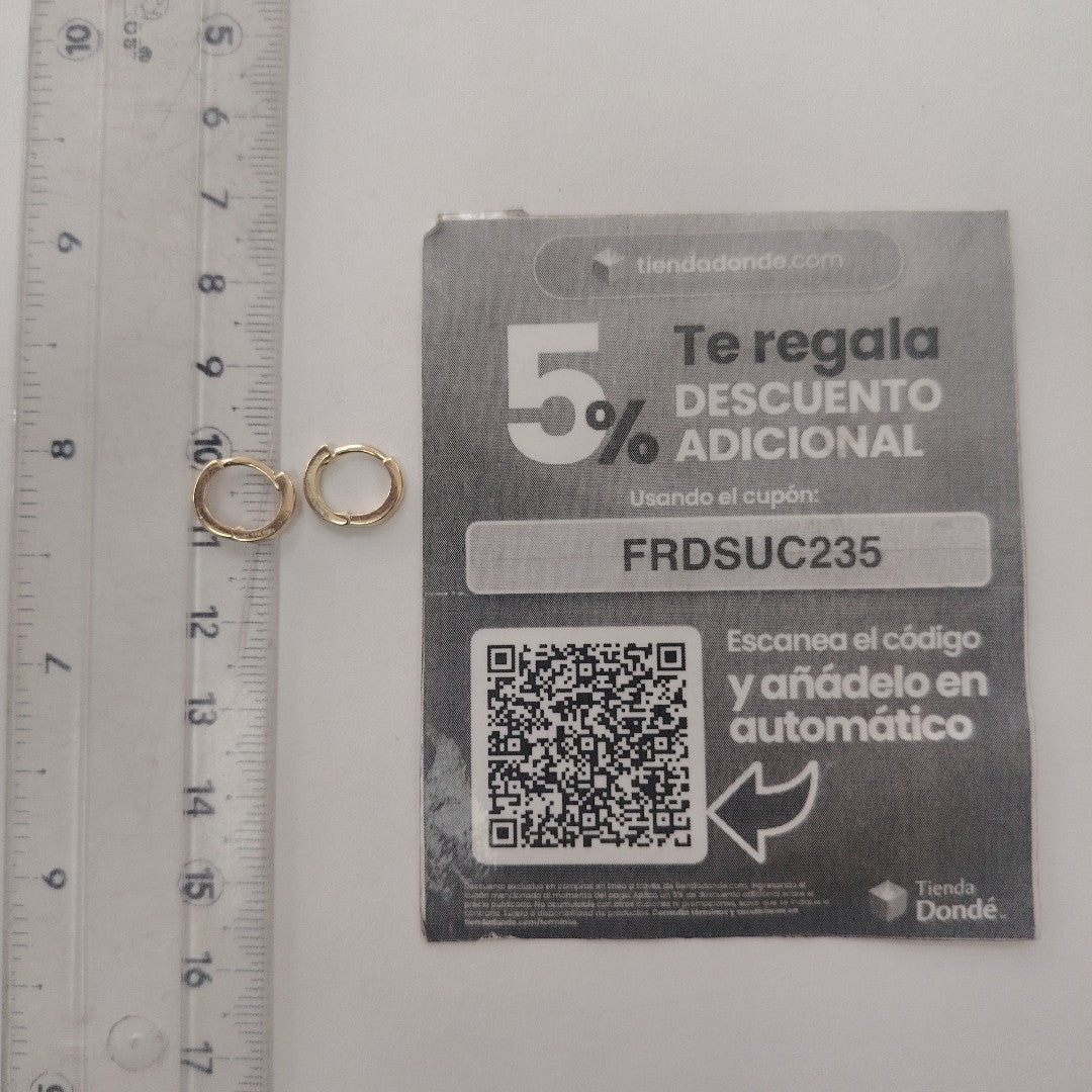 ARETES HUGGIE 14K 1.3 GR (NUEVO)