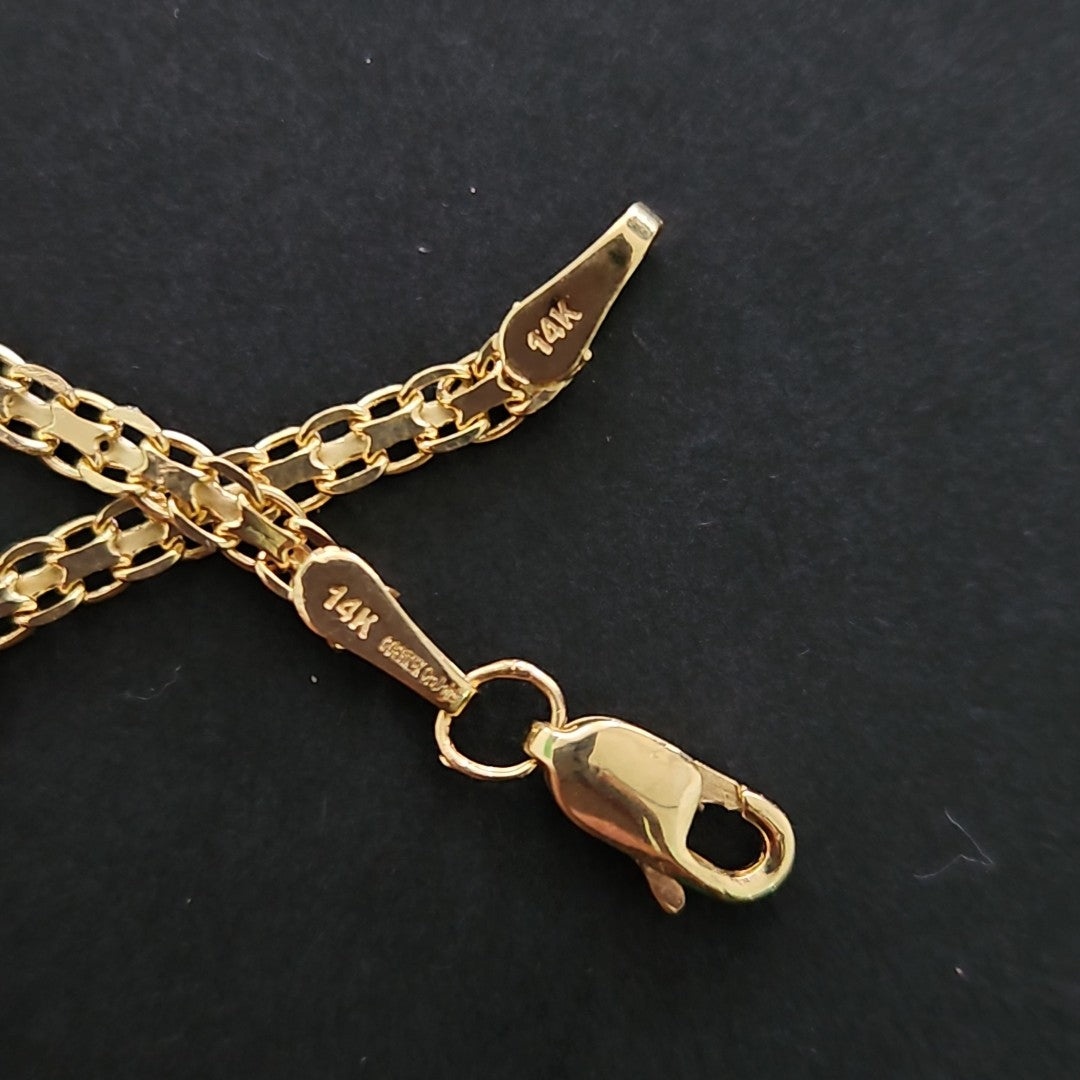 PULSERA ESPECIAL C FLORES 14K 18 CM 3 GR (NUEVO)