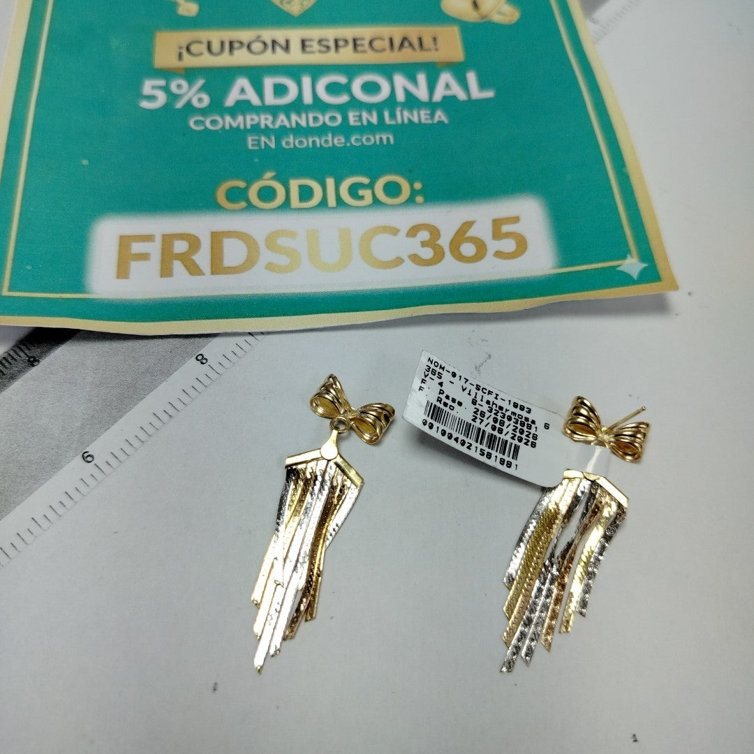 BROQUELES PAR ORO,ORO COMBINADO 14 K 3,70 GRMS (SEMINUEVO)