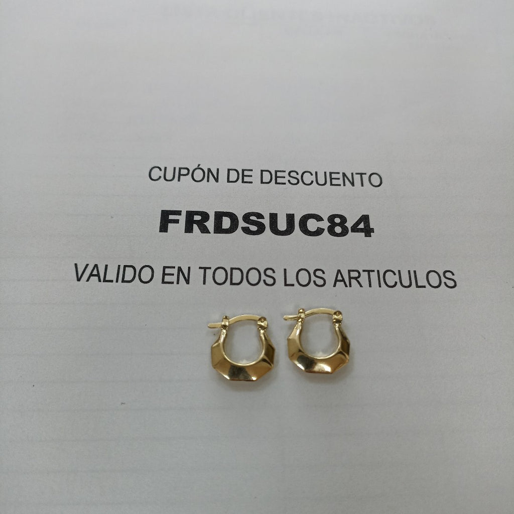 ARETES TEJIDO ARRACADA FACETADA 14K 1.3 GR (NUEVO)