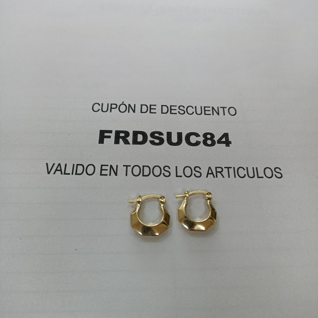ARETES TEJIDO ARRACADA FACETADA 14K 1.3 GR (NUEVO)