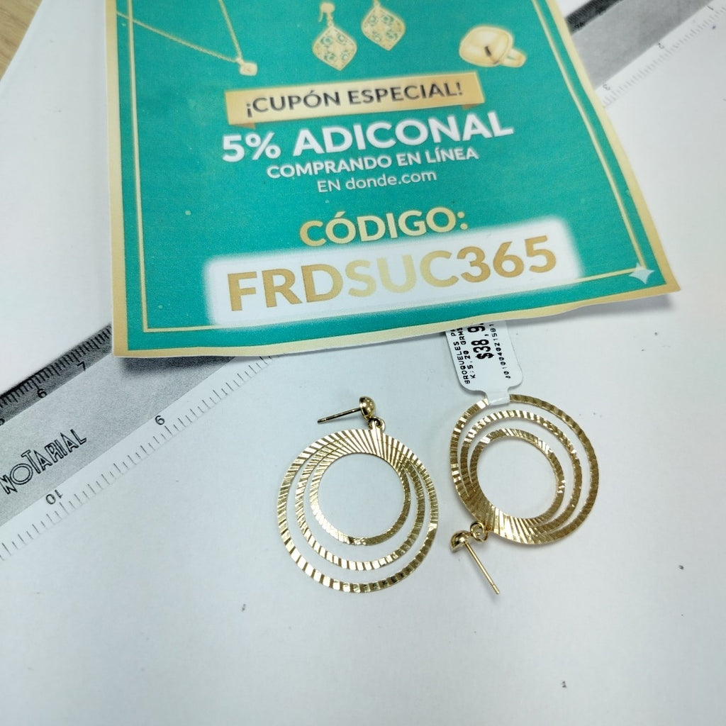 BROQUELES PAR ORO 14 K 5,20 GRMS (SEMINUEVO)