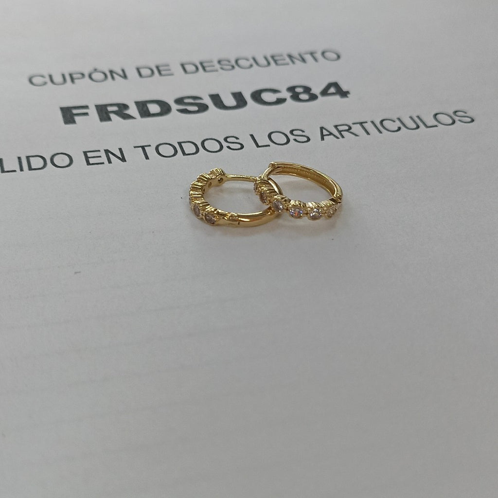 ARETES ARRACADA C CIRCONIAS 14K 2 GR (NUEVO)