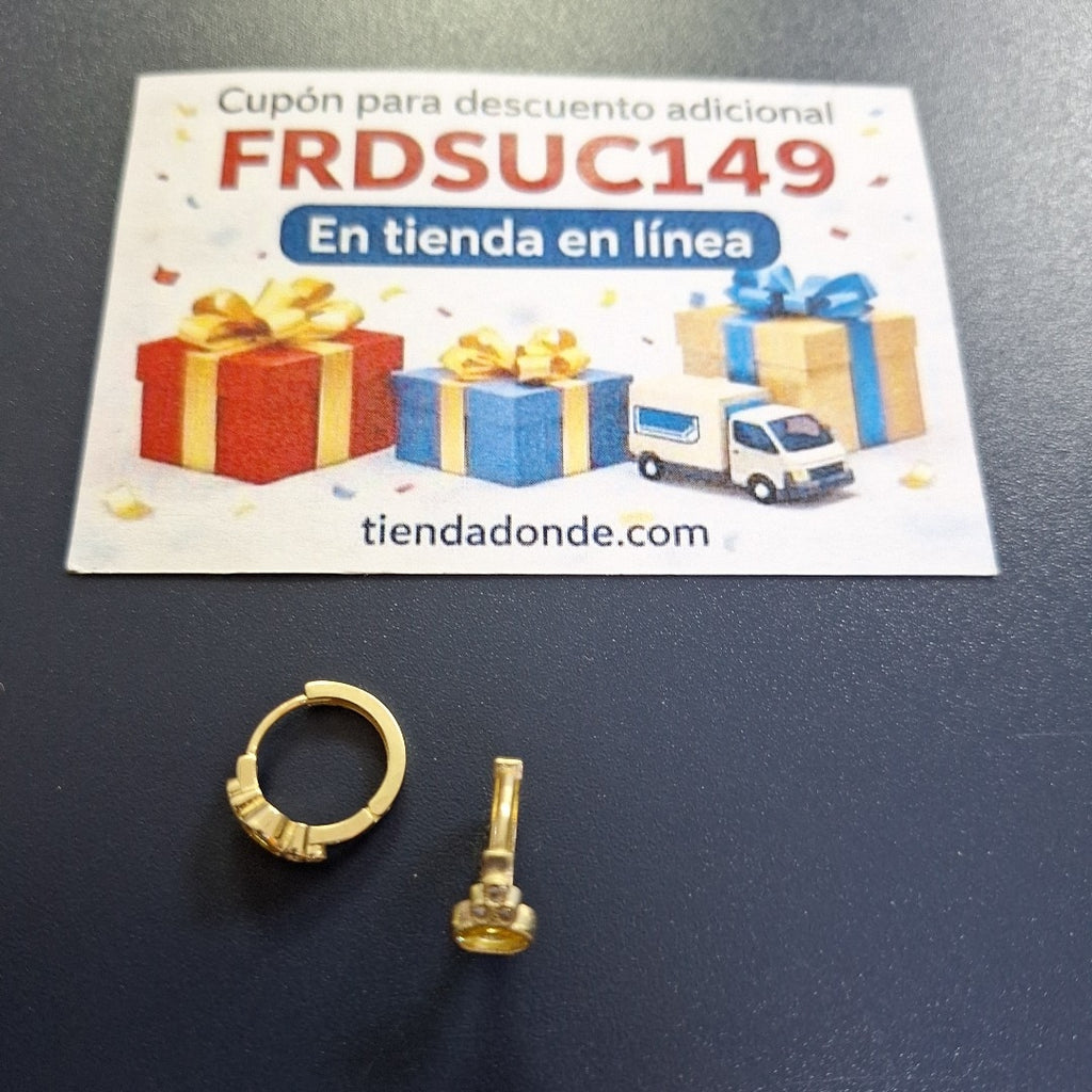 ARETES ARRACADAS CON CIRCONIAS Y PDRAS COL 14K 3.3 GR (NUEVO)