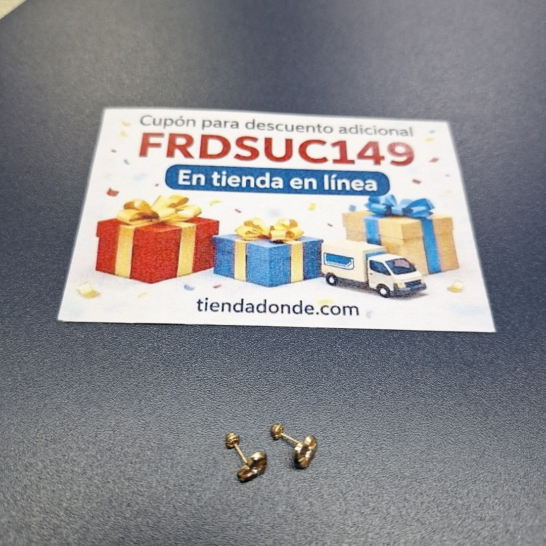 BROQUELES BROQUEL FIG CORAZON C CIRCONIA 14K 0.2603 GR (NUEVO)