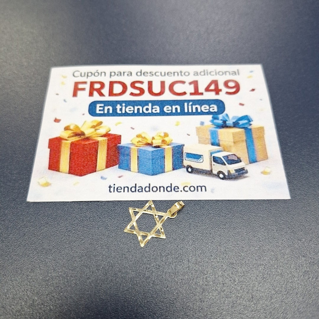 DIJE TEJIDO ESTRELLA DE DAVID 14K 0.5 GR (NUEVO)