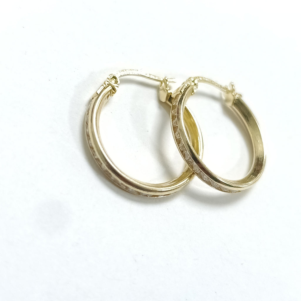 ARETES ARRACADAS CON CIRCONIAS 10K 1.8 GR (NUEVO)