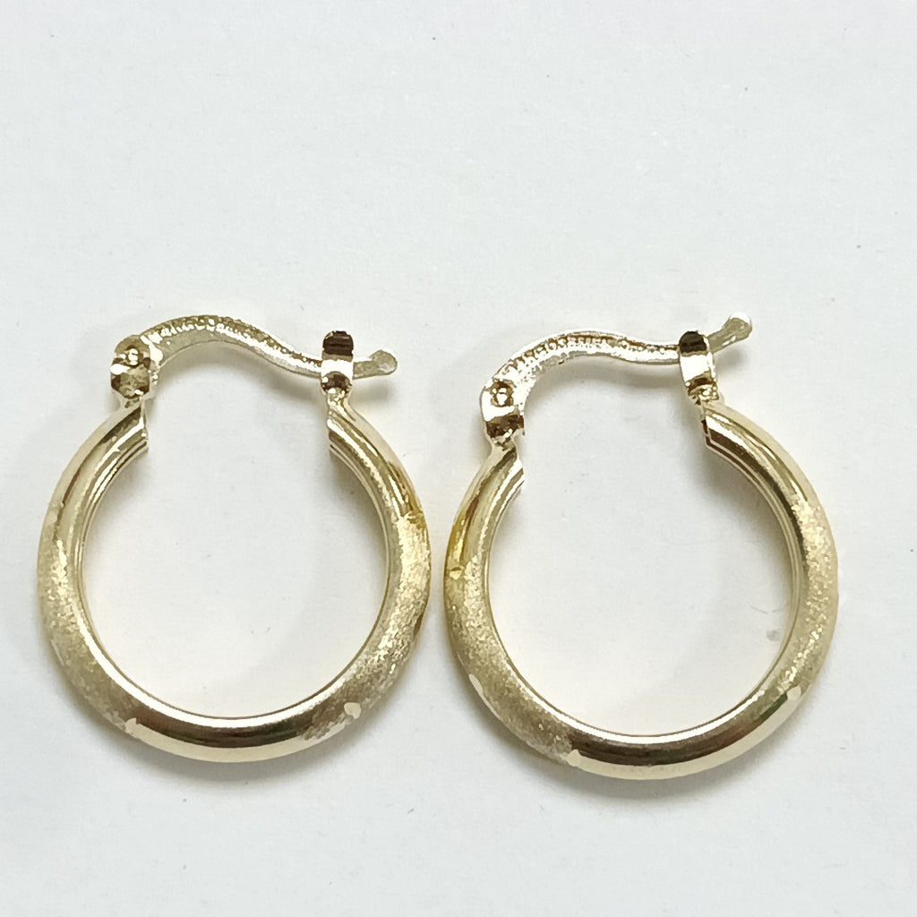 ARETES TEJIDO ARRACADA SATINADA 14K 2.5 GR (NUEVO)