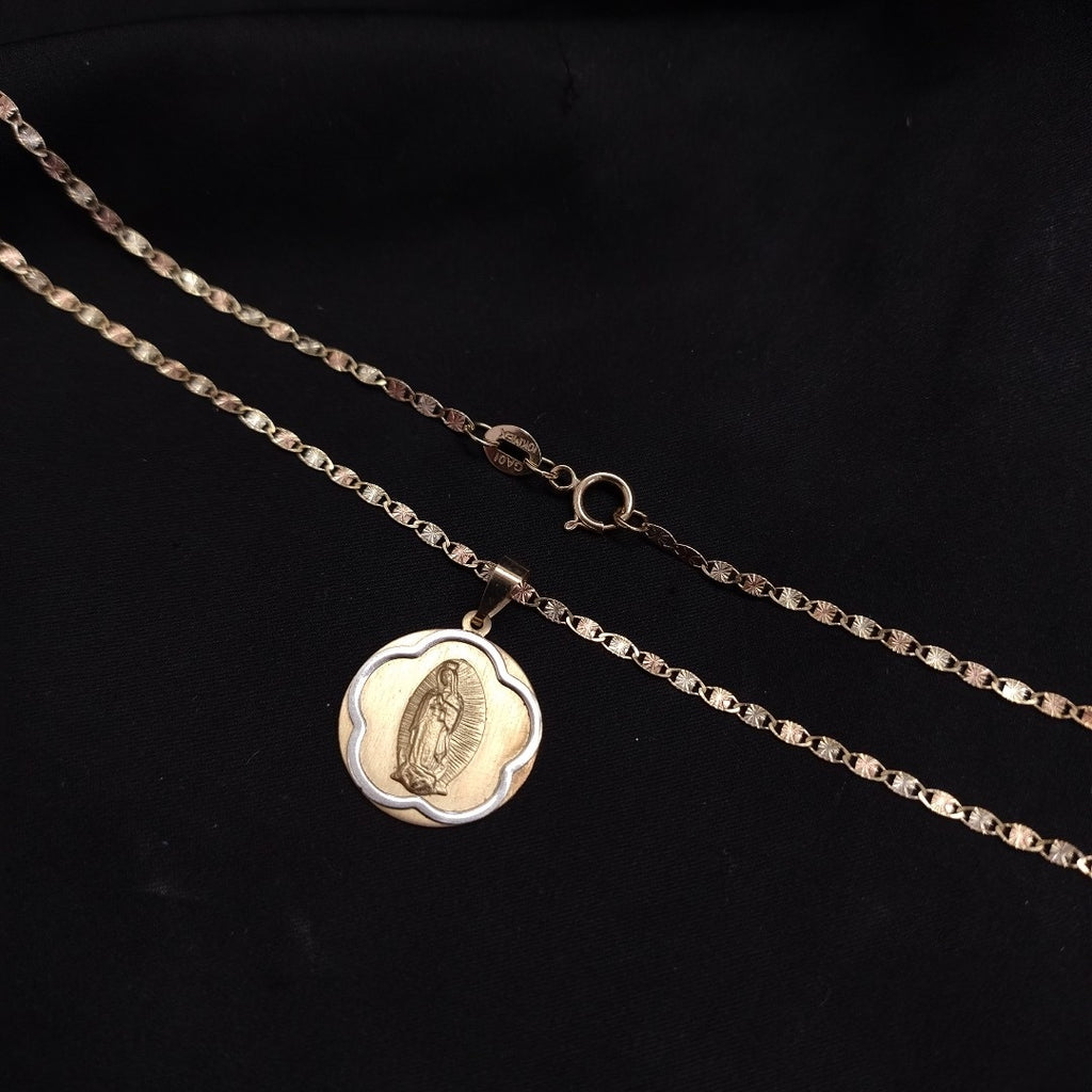 CADENA, MEDALLA RELIGIOSA ORO, ORO COMBINADO 10 K 3.1 GRMS (SEMINUEVO)