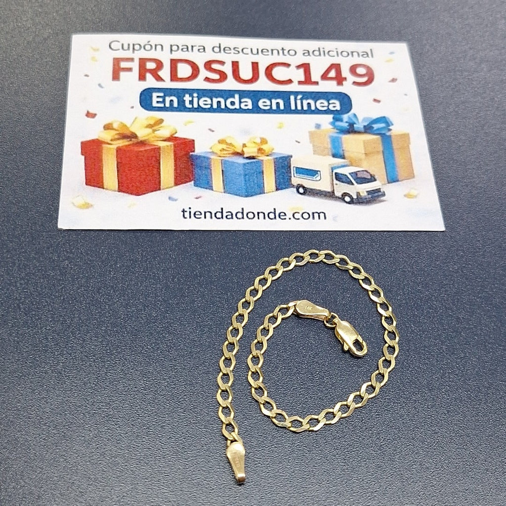 PULSERA TEJIDO BARBADA 14K 18 CM 3.4 GR (NUEVO)