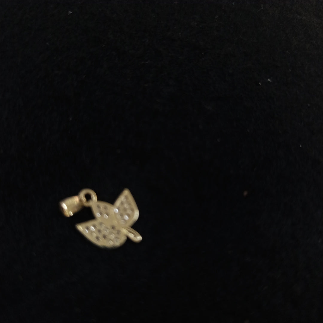 DIJE TEJIDO HOJAS CON CIRCONIAS 14K 1 GR (NUEVO)