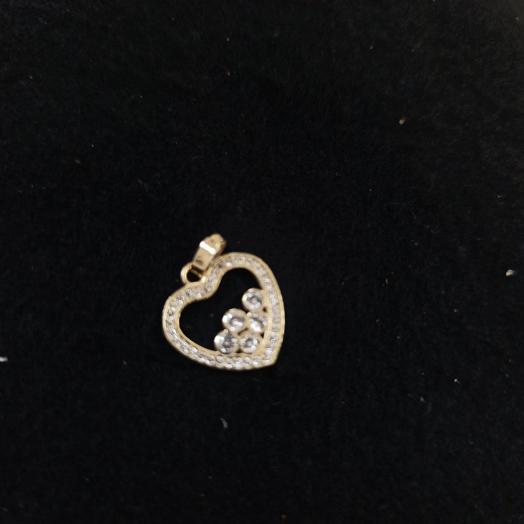 DIJE CORAZON CON CIRCONIAS 14K 1.6 GR (NUEVO)