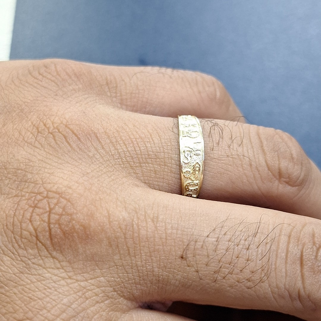 ANILLOS ARGOLLA DE LA SUERTE 10K TALLA 8 1.2 GR (NUEVO)