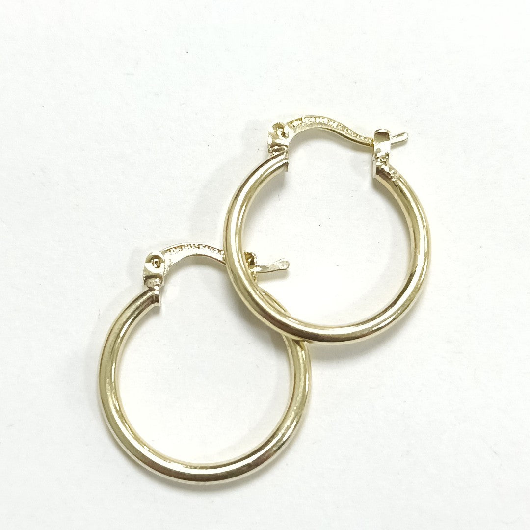 ARETES TEJIDO ARRACADAS LISAS 14K 1.2 GR (NUEVO)