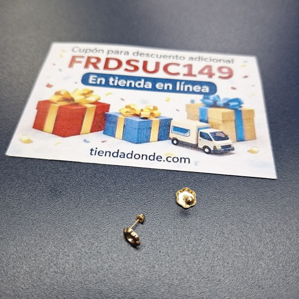 BROQUELES BROQUEL FIG FLOR C CIRCONIA 14K 0.2581 GR (NUEVO)