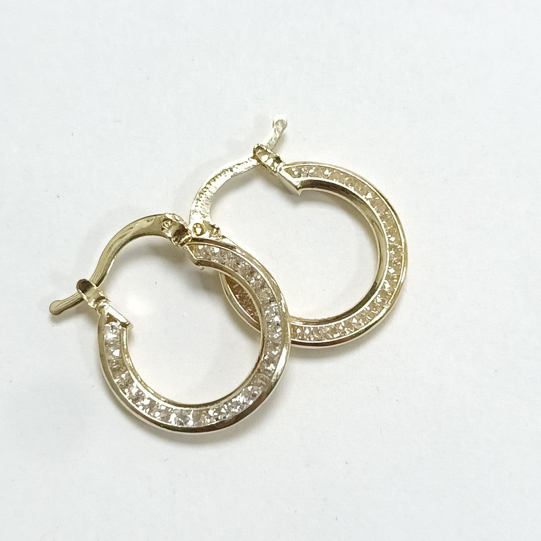ARETES ARRACADAS CON CIRCONIAS 14K 2.3 GR (NUEVO)