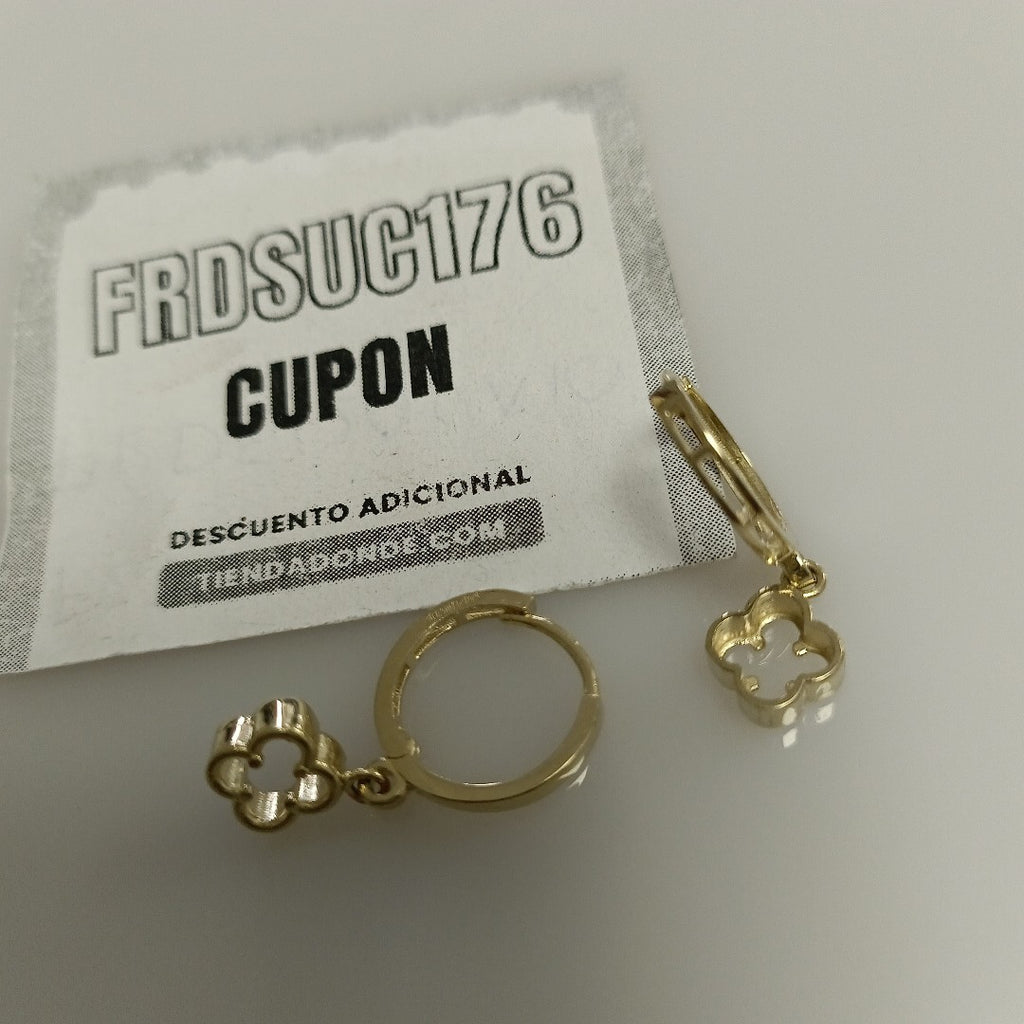 ARETES ARRACADAS CON DIJE 14K 2.4 GR (NUEVO)