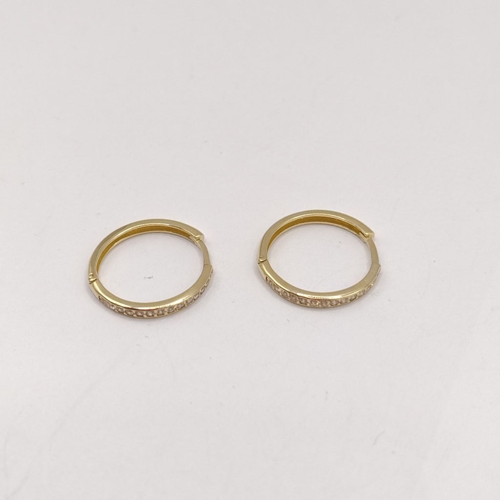 ARETES ARRACADAS C CIRCONIAS 14K 1.9 GR (NUEVO)