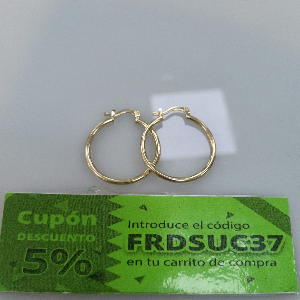 ARETES TEJIDO ARRACADAS LISAS 14K 1.5 GR (NUEVO)