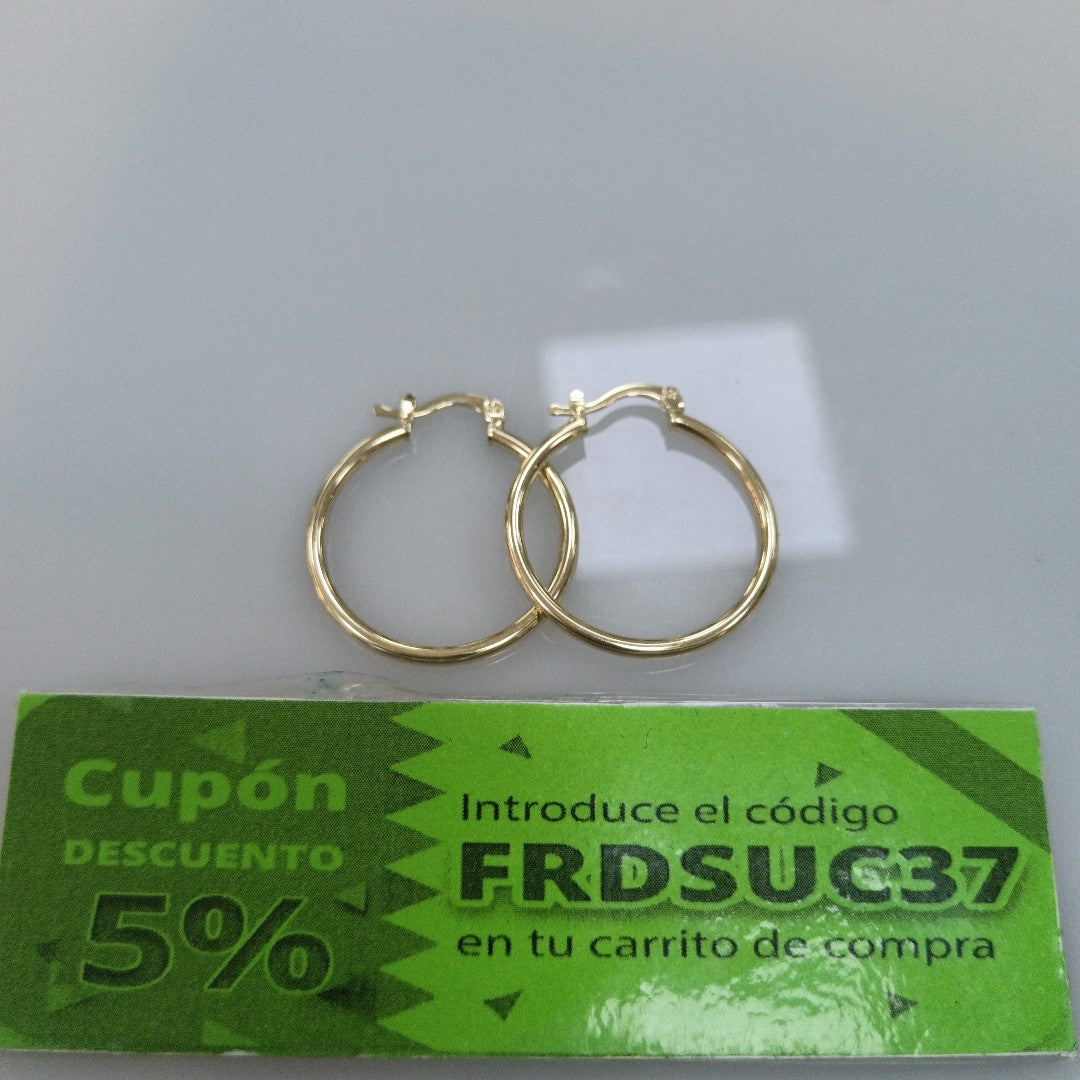 ARETES TEJIDO ARRACADAS LISAS 14K 1.5 GR (NUEVO)
