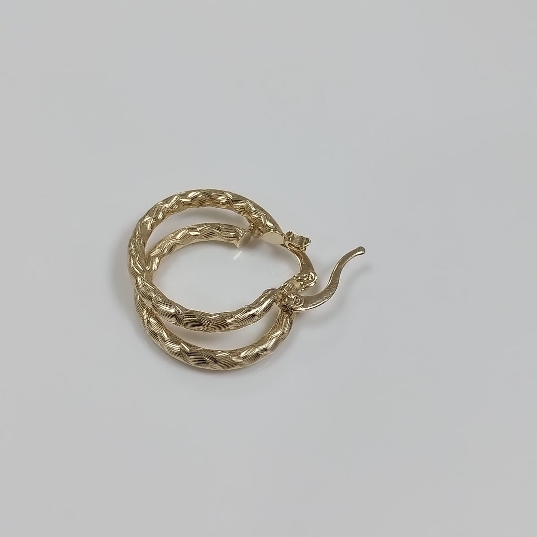 ARETES ARRACADAS LABRADAS 14K 2.2 GR (NUEVO)