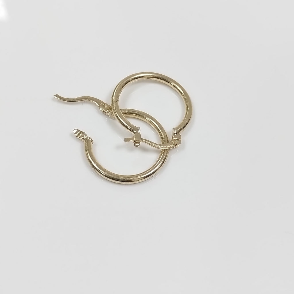 ARETES TEJIDO ARRACADAS LISAS 14K 1.2 GR (NUEVO)