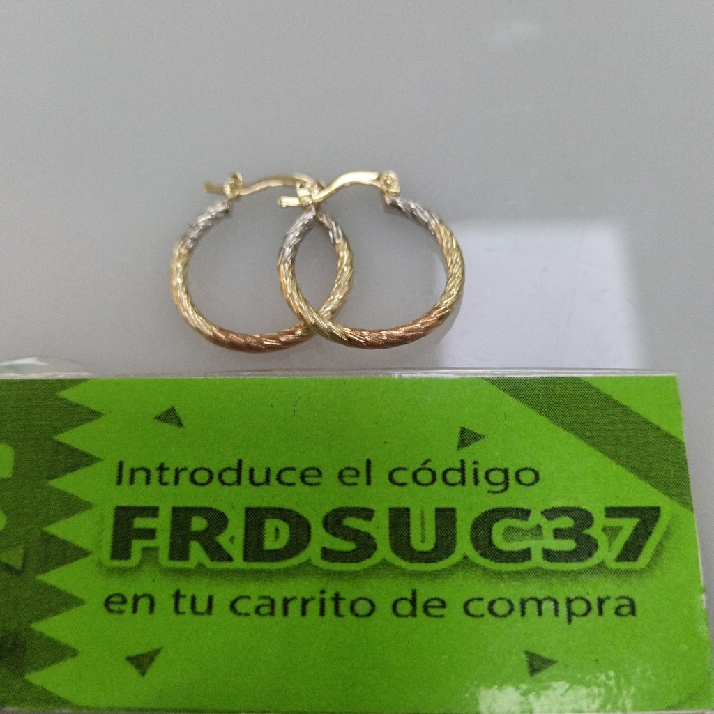 ARETES TEJIDO ARRACADAS TZL COMBINADAS 14K 1.8 GR (NUEVO)
