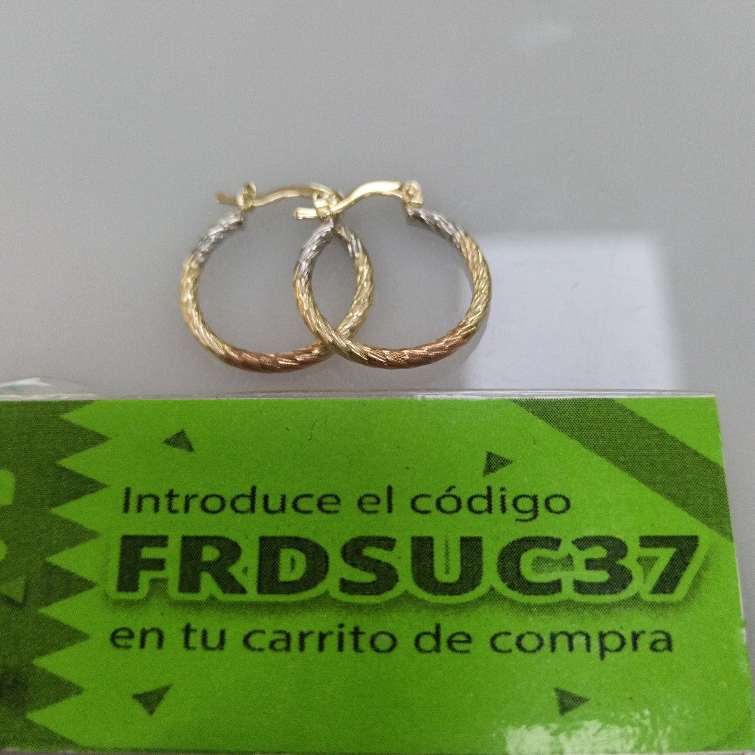 ARETES TEJIDO ARRACADAS TZL COMBINADAS 14K 1.8 GR (NUEVO)