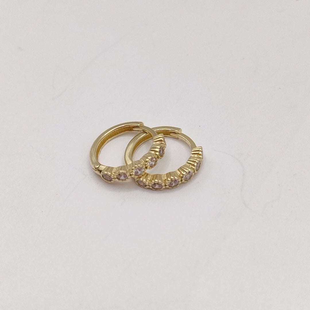 ARETES HUGGIES C CIRCONIAS 14K 2 GR (NUEVO)