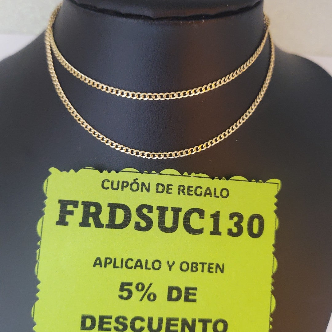 CADENAS TEJIDO BARBADA ORO 10K 50 CM 3.4 GR (NUEVO)