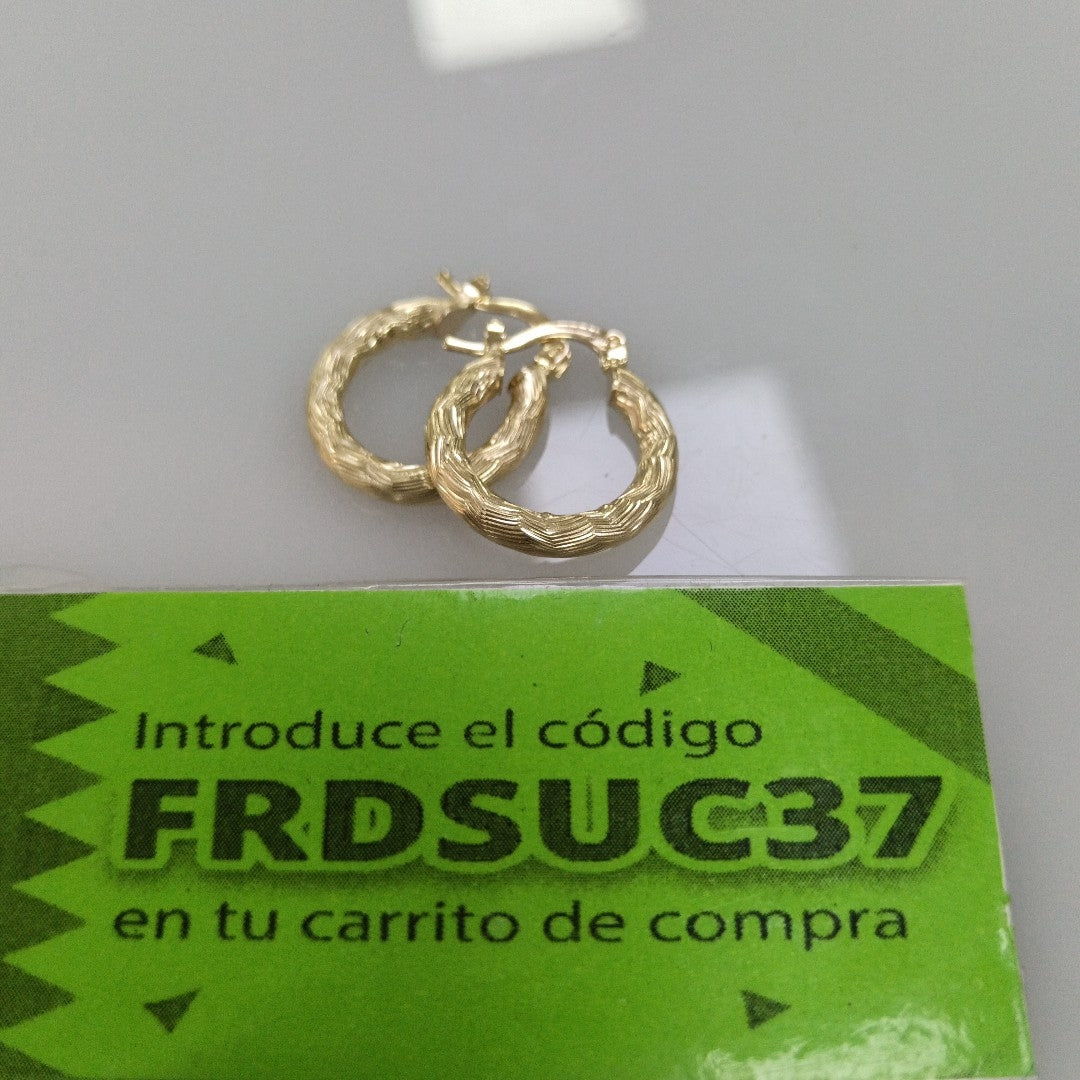 ARETES TEJIDO ARRACADAS ASTRIADAS 14K 2 GR (NUEVO)