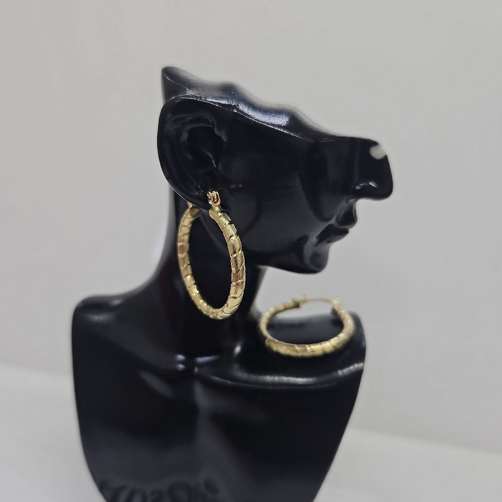 ARETES ARRACADAS LABRADAS 14K 3.2 GR (NUEVO)
