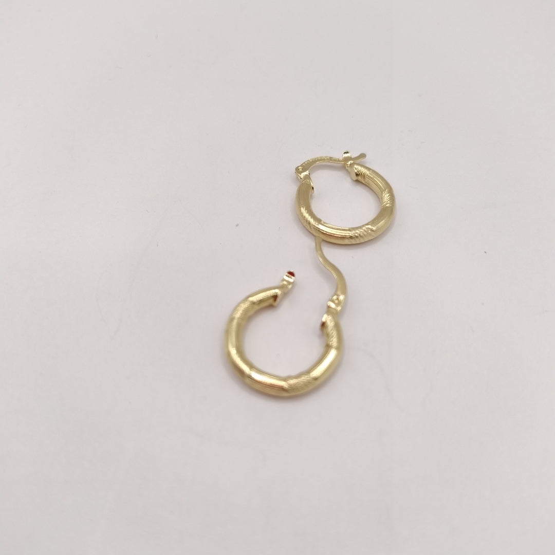 ARETES TEJIDO ARRACADAS CON DISEÑO 14K 2.6 GR (NUEVO)