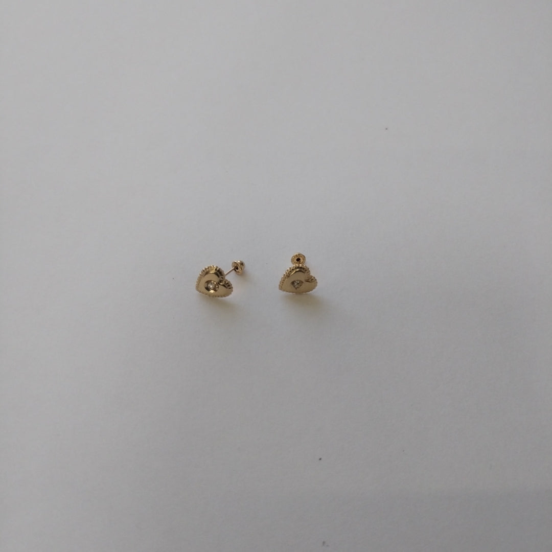 BROQUELES BROQUEL FIG CORAZON C CIRCONIA 14K 0.2614 GR (NUEVO)