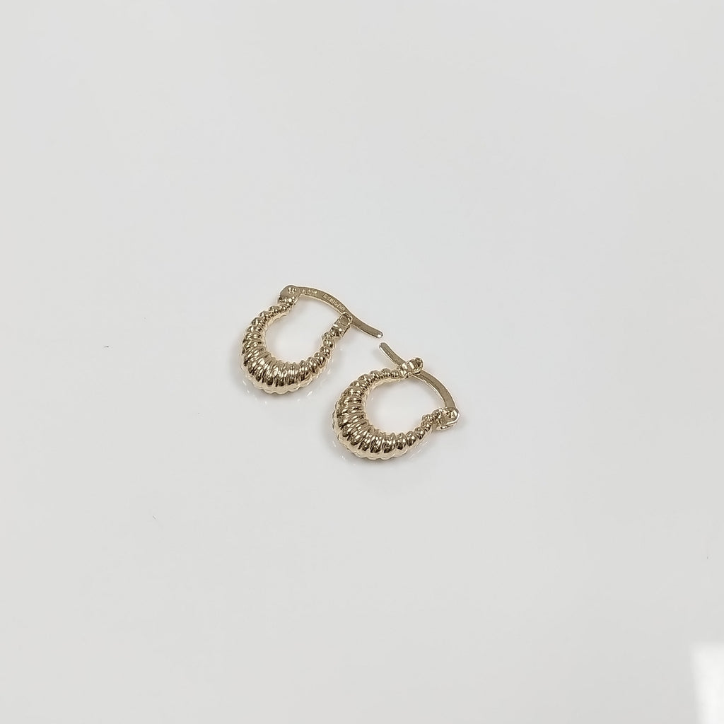 ARETES ARRACADA ESTRIADAS 14K 1.1 GR (NUEVO)