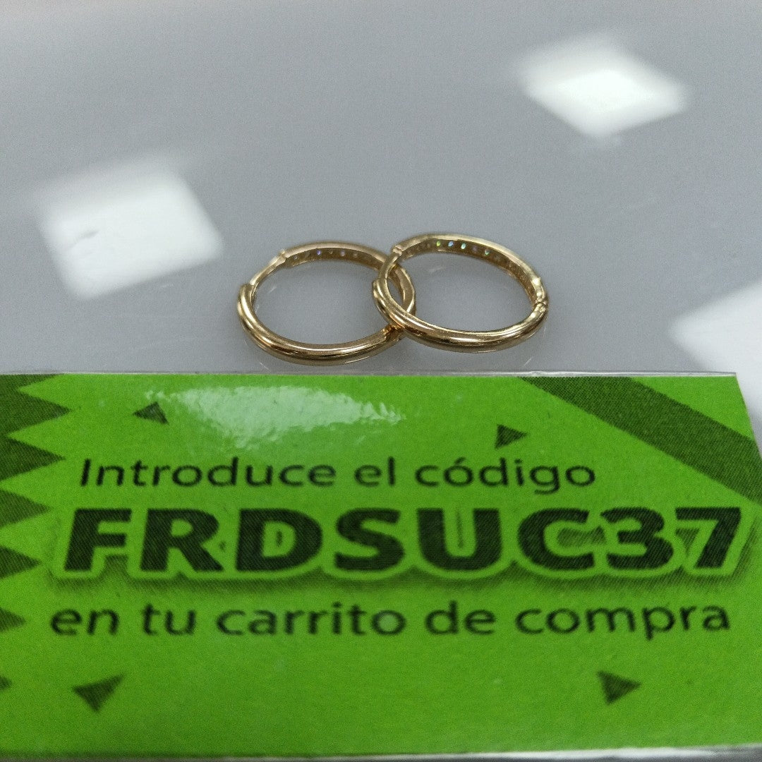 ARETES ARRACADAS C CIRCONIAS 14K 2 GR (NUEVO)